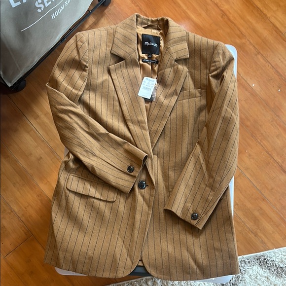 Madewell Jackets & Blazers - Madewell Tan Striped Blazer